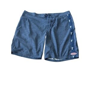 Vineyard Vines Performance Board Shorts Size 38 Blue Whale Print Drawstring Wais
